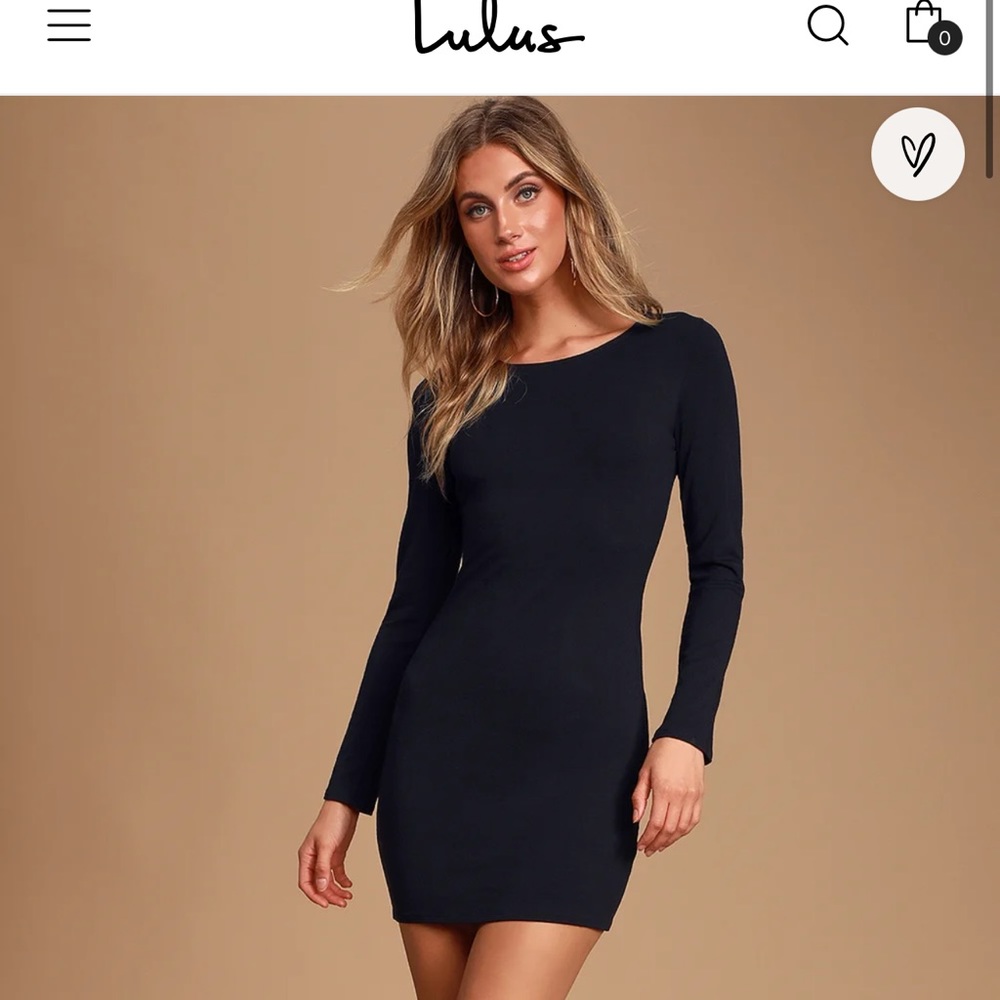 Lulus black long sleeve bodycon mini dress